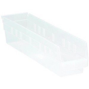 Quantum Storage Systems Economy Shelf Bin, Nesting, 17-7/8"W X 4-1/8"D X 4"H, (7) Divider Slots, Rear Hanglock - 1 of 2