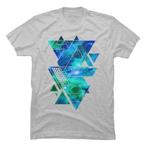 Men's Design By Humans Geometric Triangles Outer Space Galaxy By Limhengs T-Shirt - 1 of 4