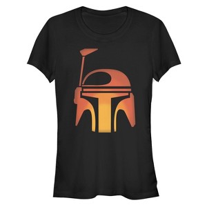 Juniors Womens Star Wars Halloween Boba Fett Pumpkin T-Shirt - 1 of 3