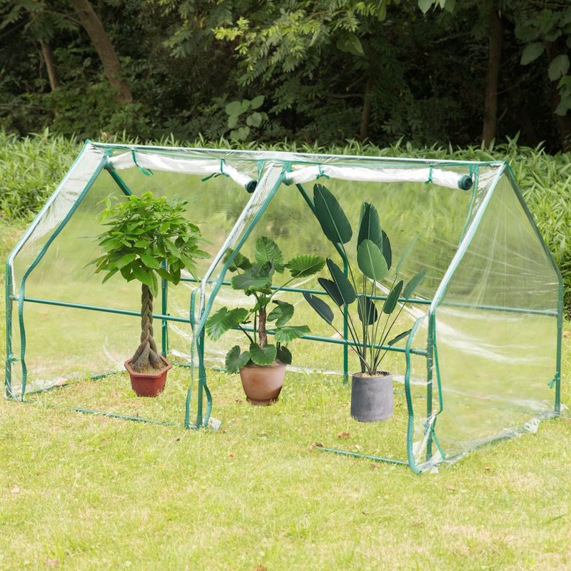 Gardenised Green Outdoor Waterproof Portable Plant Greenhouse with 2 Clear Zippered Windows, 4 of 12