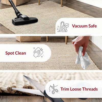 Handwoven Natural Jute and Cotton Blend Runner Rug