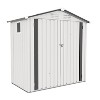 Gulches 6x3.6 FT Compact Metal Storage Shed, Waterproof Peaked Roof Tool Shed with Clear Window & Lockable Door, White Galvanized Steel Shed - 2 of 4