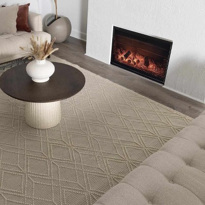 Hauteloom Ramsbury Beige Trellis Wool Rug