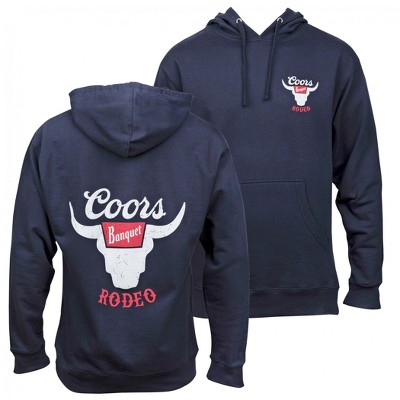 Mens Coors Banquet Rodeo Bull Horns Logo Hoodie