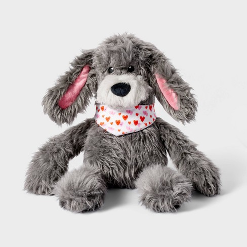 Gray dog hot sale stuffed animal