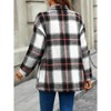 Women's Plaid Long Sleeve Fall Casual Collared Midi Length Cardigan Coat Button Down Jacket Winter Outerwear Top Shirt - 2 of 4