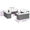 vidaXL Garden Sofa Set Grey, Dark Grey - 3 of 4