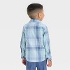 Toddler Boys' Long Sleeve Plaid Woven T-Shirt - Cat & Jack™ Blue - 2 of 3