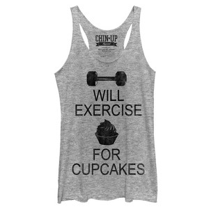 Women's CHIN UP Cupcake Racerback Tank Top - 1 of 3