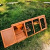 A-Frame Rabbit Hutch, 2 Doors & Run, Wooden Chicken Coop with Ventilation Wire, Portable Outdoor Cage for Small Animals - Rabbits, Quail, Guinea Pigs - 3 of 4