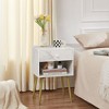 VECELO Set of 2 Industrial Nightstand Mid-Century Side End Table/Bedside Table with Drawer - 4 of 4