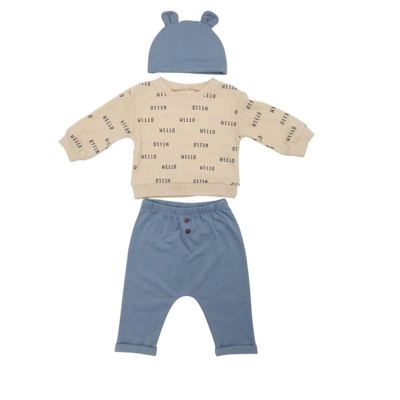 Chick Pea Baby Boy Playwear Newborn Clothes Set Ruffle Long Sleeve, 2 of 3
