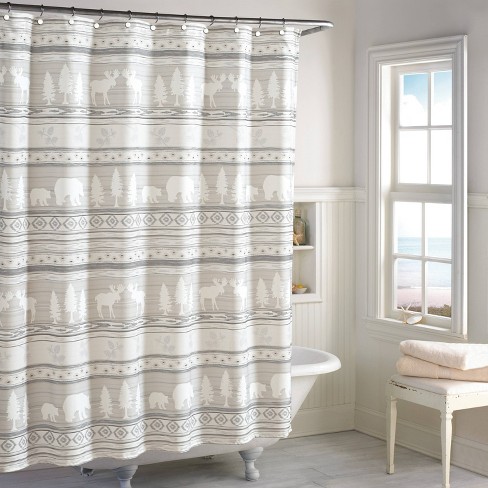 Saranac Shower Curtain Natural - Destinations - image 1 of 4