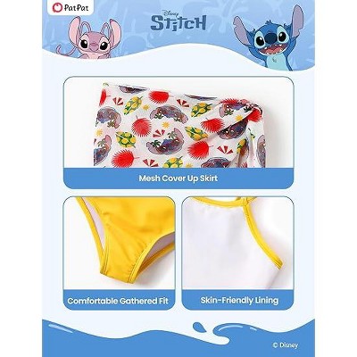 Stitch Disney Stitch Kids Girls UPF 50+ Sport Summer Swimwear Sets Tankini Stitch Yellow 3T-4T — фото 4
