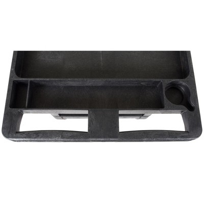 Extra Large Black HDPE Two-Shelf Utility Cart with Wheels