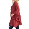 Women's Light Semi Sheer Ruffle Cardigan - Easel - 2 of 2