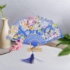 Unique Bargains Rose Print with Tassel Folding Fan 1 Pc - 4 of 4