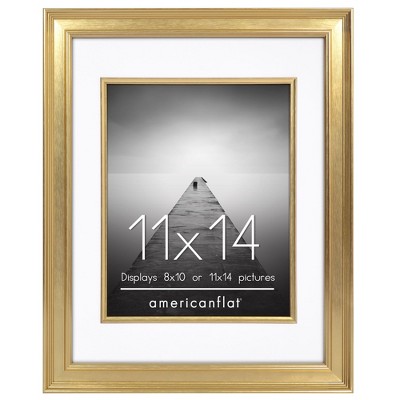 Americanflat Picture Frame with Decorative Inner Mat Accent with Shatter Resistant Glass
