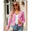 Womens Lightweight Knit Cardigan V Neck Long Sleeve Front Button Down Elegant Shrugs - 2 of 4