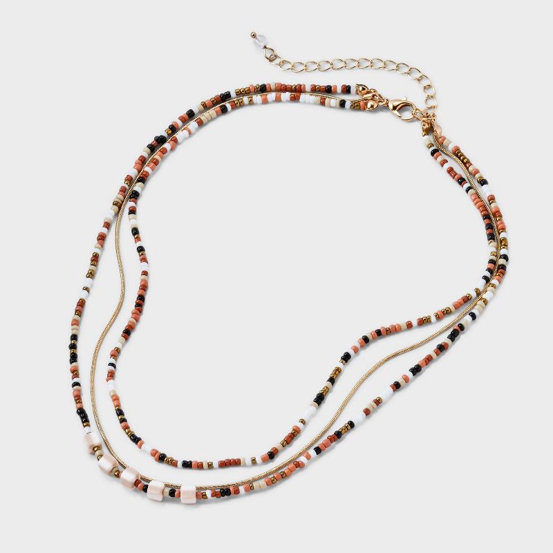 Mini Beaded and Disc Charm Layer Necklace - Universal Thread&#8482; Natural, 4 of 10