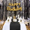 Wikineon Black Sequin Table Runner 4 Pack 12x72Inch Glitter Easter Decoration Sparkly Black Table Fabric for Birthday Outdoor Dining Party Decoration - 4 of 4