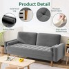 Dyonery 3 Seater Velvet Sofa Couch for Bedroom,68 In Loveseat Sofa with Tufted Seat Cushion and Bolster,Mid Century Modern Couch with Solid Wood Legs - 3 of 4