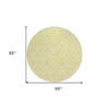 Yellow And Ivory Geometric Washable Indoor Outdoor Area Rug - 3 of 4