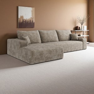 107" Cloud Plush Corduroy L-Shaped Sectional Sofa with Left Chaise - 1 of 4