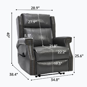 TinyHomie Manual Recliner Chair in Faux Leather for Living Room - 1 of 4