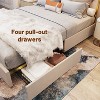 NicBex Queen Upholstered Bed Frame with 59.06" Tall Headboard,Wood Platform Bed with Golden Plating Trim,Easy Assembly,No Box Spring Needed - 4 of 4