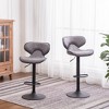 Ridstar 2-Piece Adjustable Swivel Bar Stool Set with Chrome Base-Grey - 2 of 4