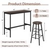 Costway 3 Piece Bar Table Set Pub Table and 2 Stools Counter Kitchen Dining Set - 3 of 4