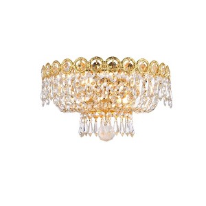 Elegant Lighting Century 2 light Gold Wall Sconce Clear Royal Cut Crystal - 1 of 4