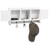 Aghana Digitals Wall-Mounted White Engineered Wood Key Cabinet with 2 Doors, 3 Hooks - Sleek - 4 of 4