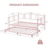 TackView Twin Metal Daybed with Trundle, Pullout Trundle Bed Frame, Guest Sofa Bed with Steel Slat Support, No Box Spring Required - 2 of 4