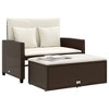 vidaXL Patio Sofa with Cushions - Brown Poly Rattan 2-Seater Outdoor Bench/Bed with Storage and Footstool - 4 of 4