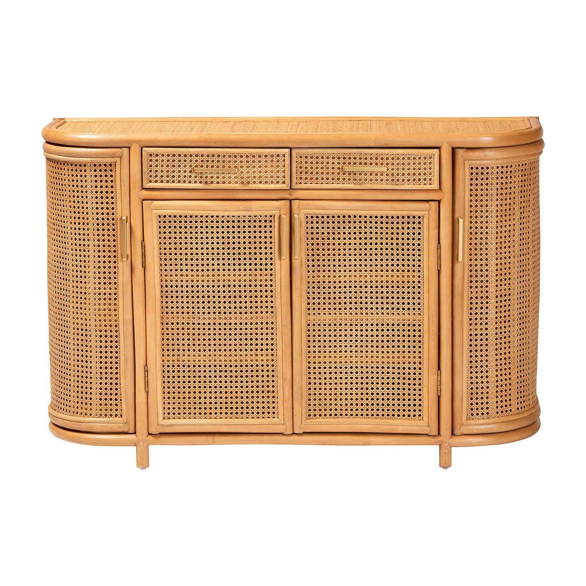 bali & pari Mckenna Natural Rattan Sideboard Light Honey/Gold