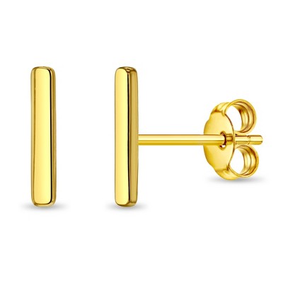 Thin Bar Butterfly Back 14k Gold Earrings - In Season Jewelry : Target