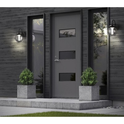 Black Smoke Glass Globe Dimmable LED Wall Sconce
