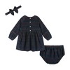 Andy & Evan  Infant  Red Plaid Stretch Cord Ruffle Dress & Bloomer Set - 3 of 4