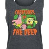 Women's SpongeBob SquarePants Creatures Of The Deep Graphic Racerback Tank - Heather Charcoal - Small - 2 of 4