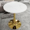Airsurfer 28-inch White and Gold Side Table Modern Elegance Marble Side Table Living Room Accent for Living Room Decor - 2 of 4