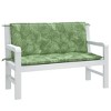 vidaXL Leaf Pattern Garden Bench Cushions 2pcs 47.2"x19.7"x2.8" - Outdoor/Indoor Cushions with Ties - Waterproof Fabric and Soft Hollow Fiber Filling - 3 of 4