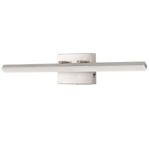 DORESshop 24 in. 24-Watt 1-Light black/Silver Vanity Light Integrated LED Wall Sconce for Bathroom, Modern Matte Black Light Bar Over - 1 of 4