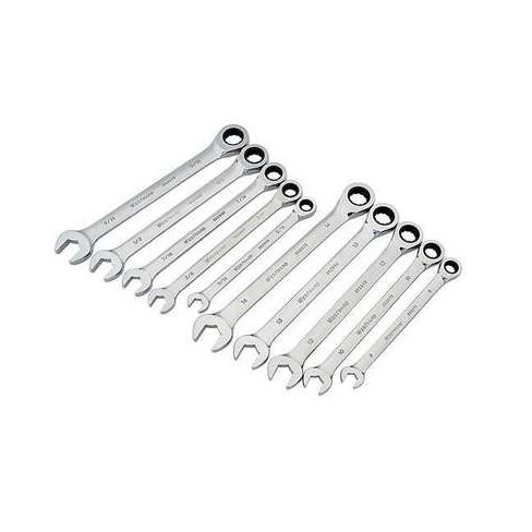 WESTWARD 1LCF4 Ratcheting Wrench Set,Pieces 10 - image 1 of 4