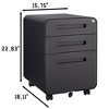 YONWAY 3 Drawer File Cabinet with Lock,Mobile Storage Cabinet,with Anti-tilt Wheels,for Legal/Letter/A4/F4 Size,for Home Office and School - 3 of 4