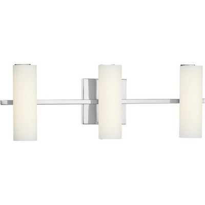 Polished Chrome 3-Light LED Bath Fixture with Etched Glass Shades