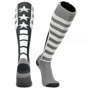 Mk Socks USA Flag Baseball, Football, Soccer Knee High Socks - Black Grey White - 1 of 4