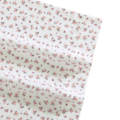 Baby Buds Pink Cotton Percale Full Sheet Set