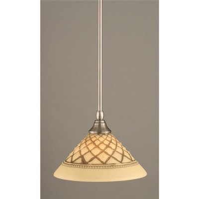 Toltec Lighting Any 1 - Light Pendant in  Brushed Nickel with 10" Chocolate Icing  Shade